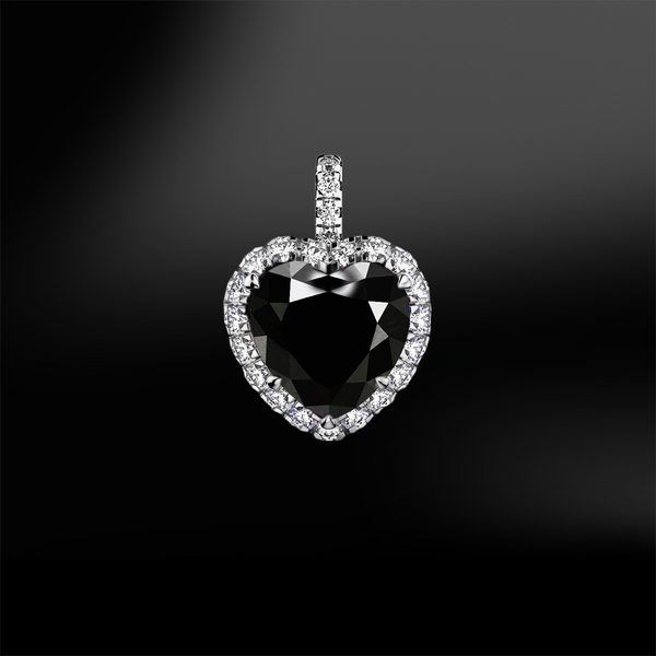 BLACK DIAMOND Heart Necklace