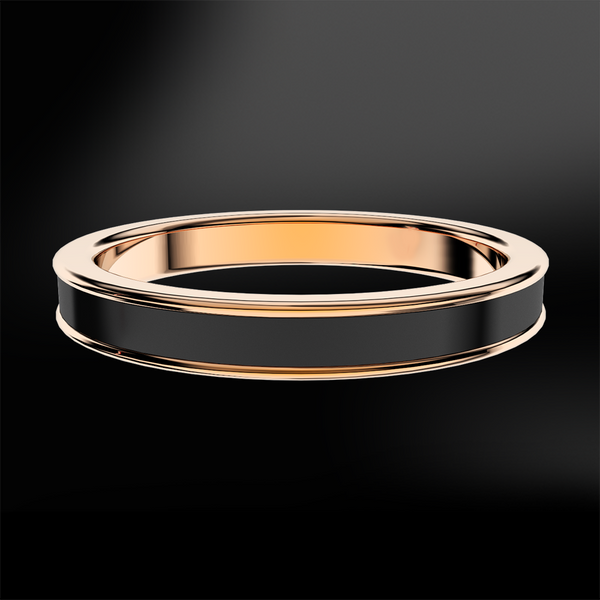 Black Enamel Rose Gold Ring