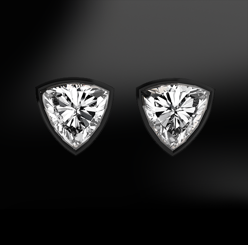 white trillion GIA certified diamond earrings