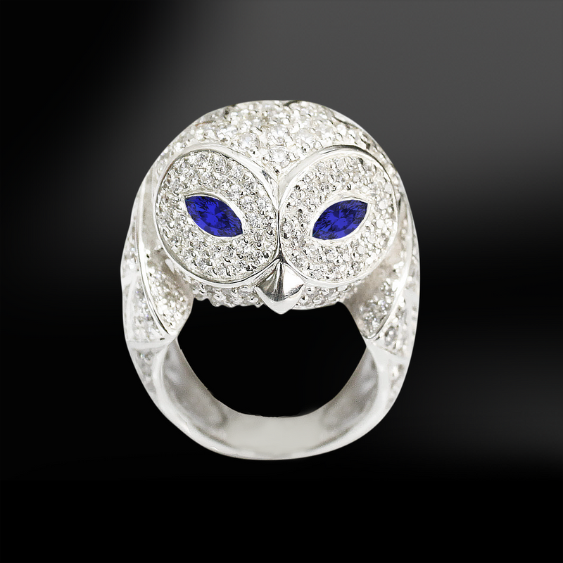 owl diamond ring