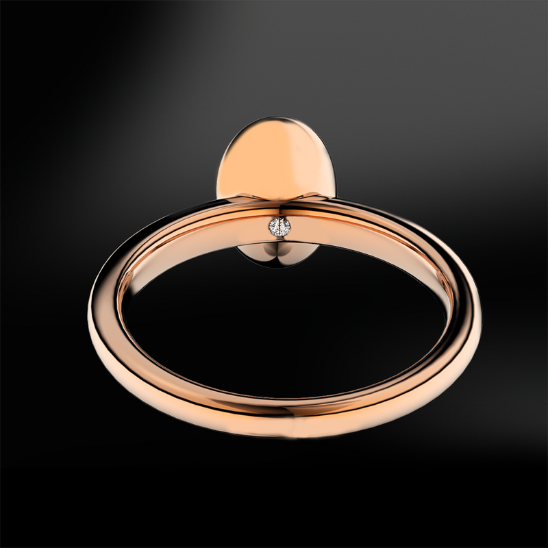 JADE & DIAMOND Gold Signet Ring