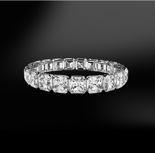 bezel set radiant cut white GIA certified diamond wedding engagement gold eternity ring band