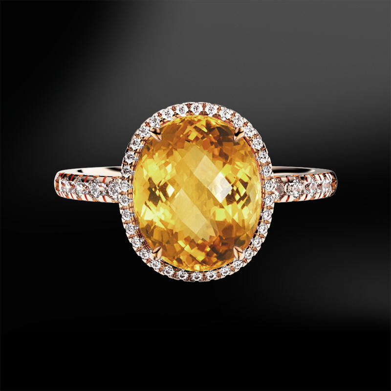 imperial yellow topaz white diamonds platinum rose gold engagement wedding ring november birthstone