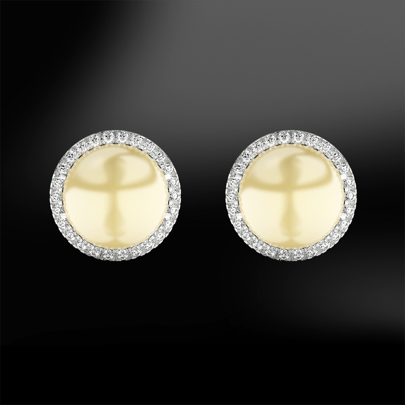 yellow pearl diamonds engagement art deco wedding gold earrings june birthstone 