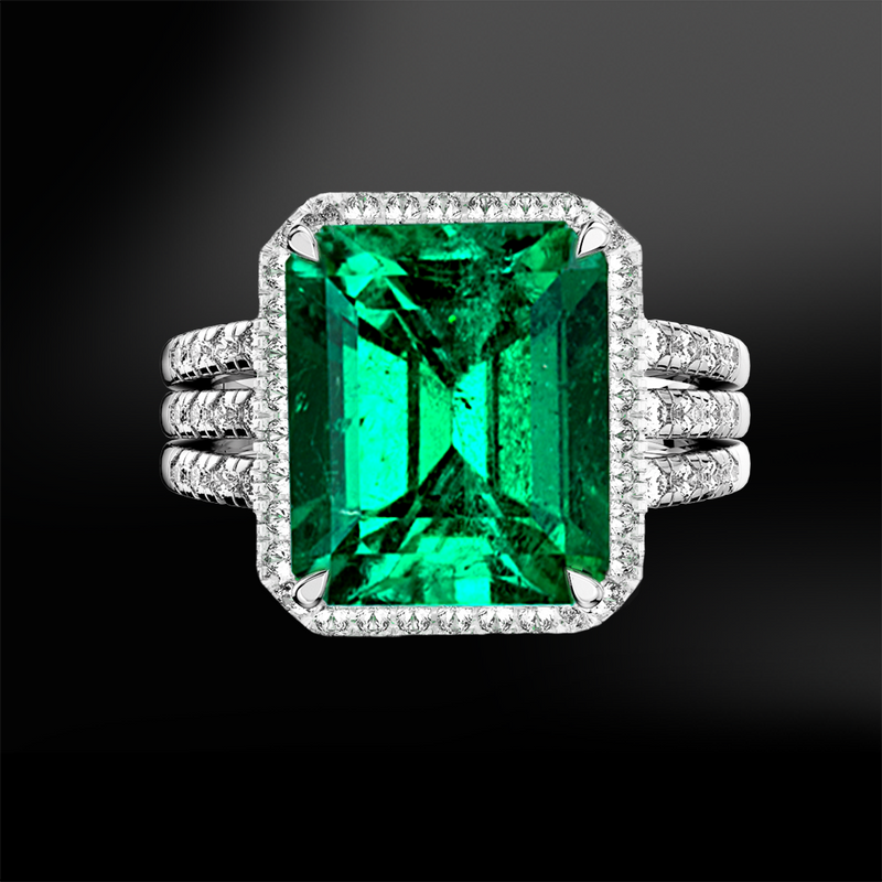 emerald diamond wedding engagement gold platinum ring may birthstone