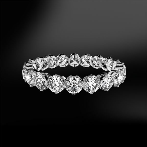 claw set round white GIA certified diamond wedding engagement gold eternity ring band