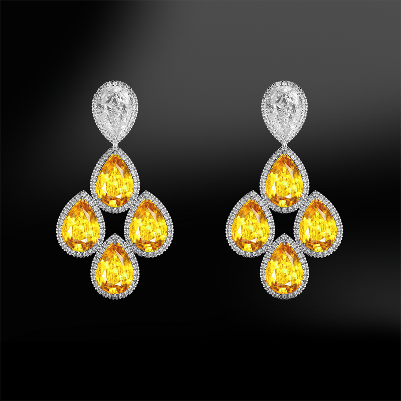 Yellow Sapphire Diamond earrings