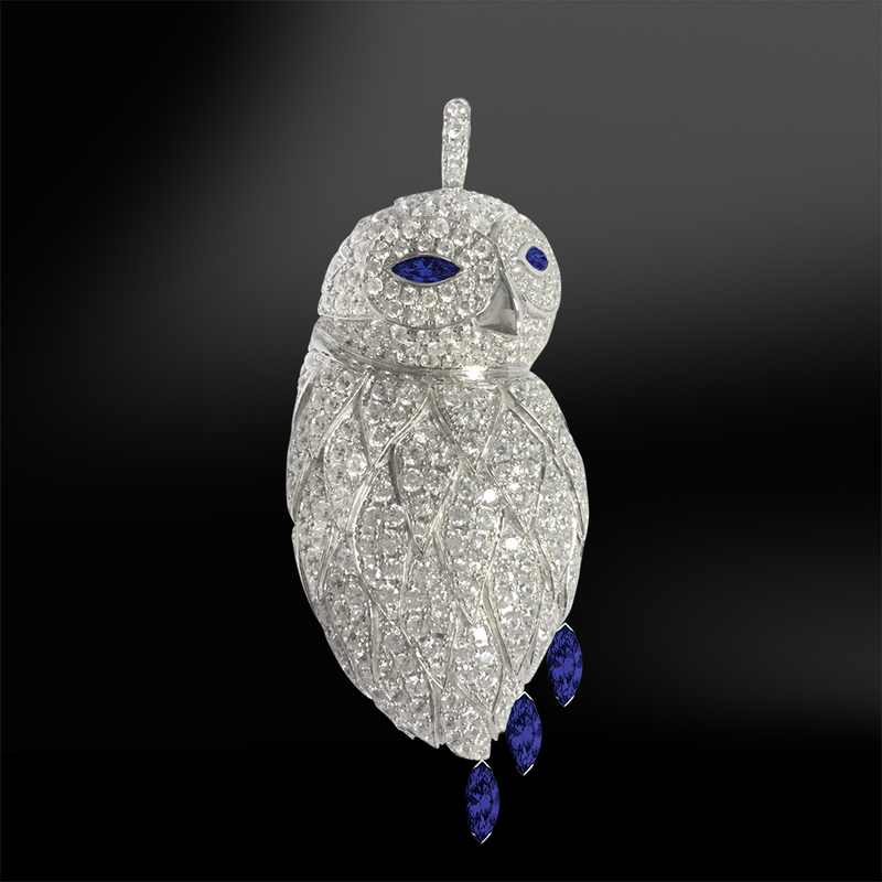 Gold owl hot sale pendant