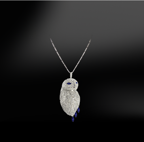 Sapphire 2025 owl necklace