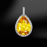 yellow sapphire diamonds pendant 