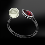 RUBY - DIAMOND - PEARL Ring