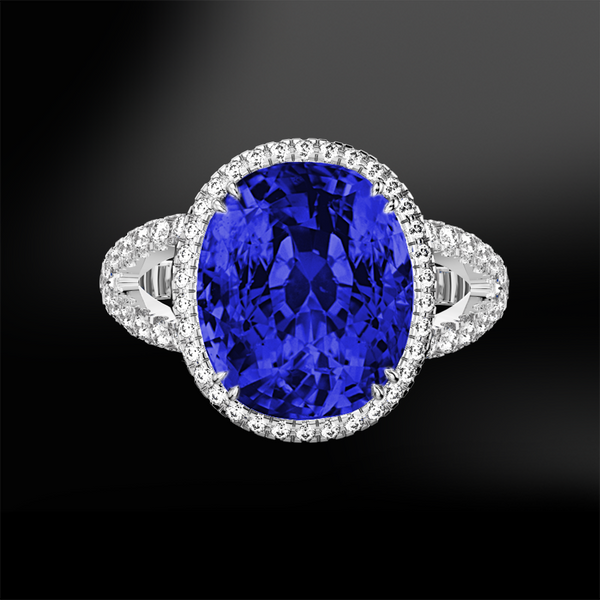oval cut blue ceylon unheated sapphire white diamonds platinum gold engagement wedding ring september birthstone