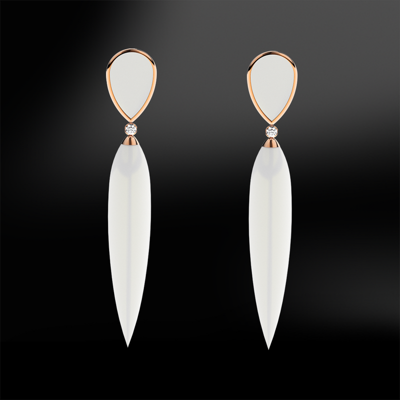 Claw OPAL & DIAMOND Earrings