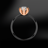 rose black gold solitaire ring 