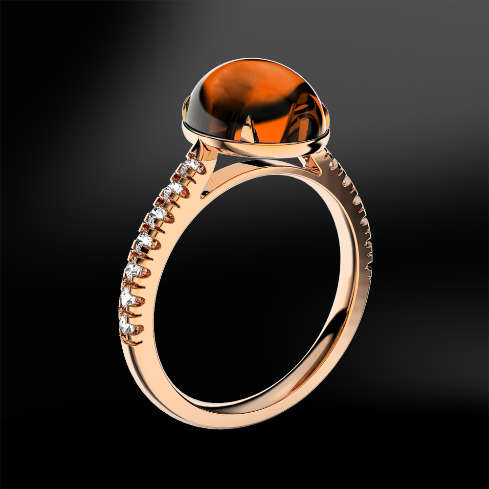 Spessartite garnet sales engagement ring
