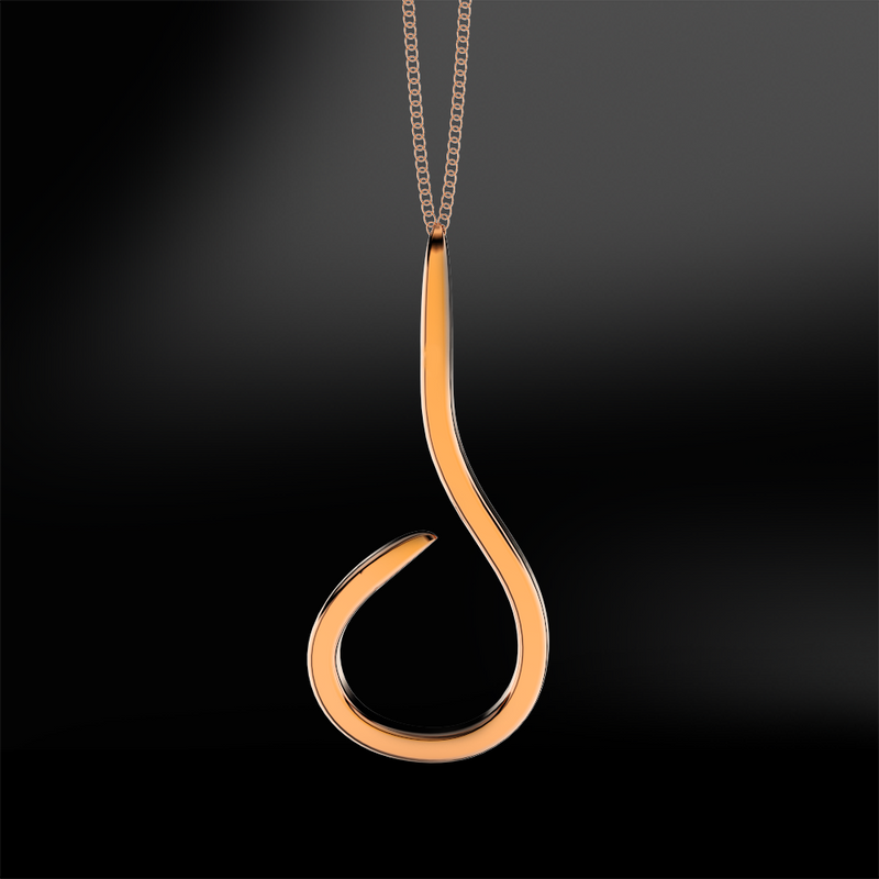 silver rose gold hook pendant spiral collection