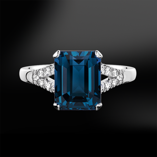 London blue TOPAZ - DIAMOND Ring