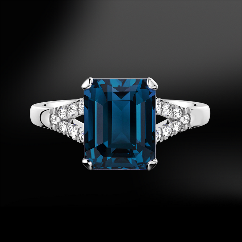 London blue TOPAZ - DIAMOND Ring