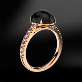BLACK TOURMALINE & DIAMOND Ring