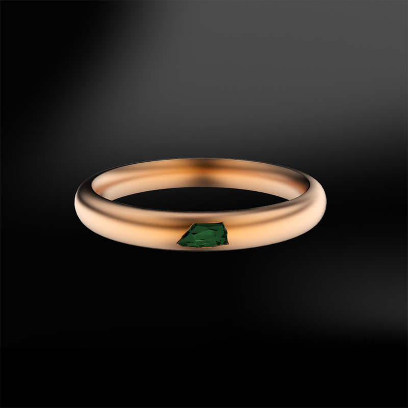 ROUGH GREEN TOURMALINE SANDED Ring