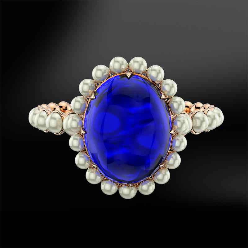 SAPPHIRE & PEARL Ring